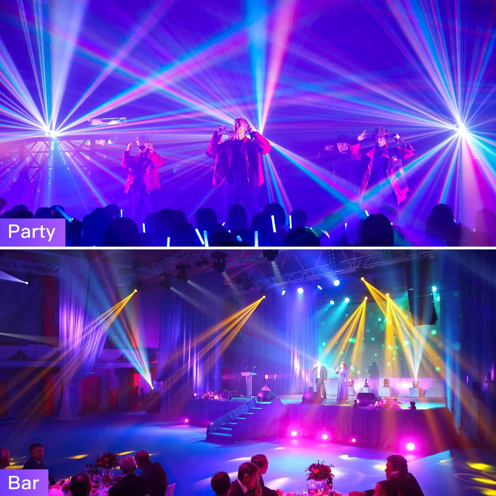 Amazon.co.jp: ムービングムービングビームライト、120W LED RGBW 360